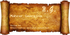 Mahrer Georgina névjegykártya